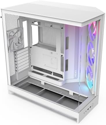 NZXT H9 Flow  2025    Large Dual Chamber ATX Mid Tower Airflow PC Case   Includes 3 x 140mm & 1 x 120mm Fans   420mm Radiator Support   Tempered Glass   Back Connect Ready   Black