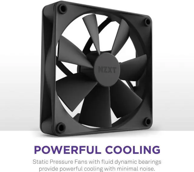 NZXT Kraken 240mm   RL KN240 B1   AIO CPU Liquid Cooler   LCD Display   2 x F120P Static Pressure Fan Radiator Fans LGA 1851/1700 / AM5 Compatible