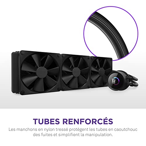 NZXT Kraken 360   RL KN360 B1 360mm AIO CPU Liquid Cooler   Customizable 1 54 Square LCD Display for Images  Performance Metrics and More   High Performance Pump   3 x F120P Fans   Black