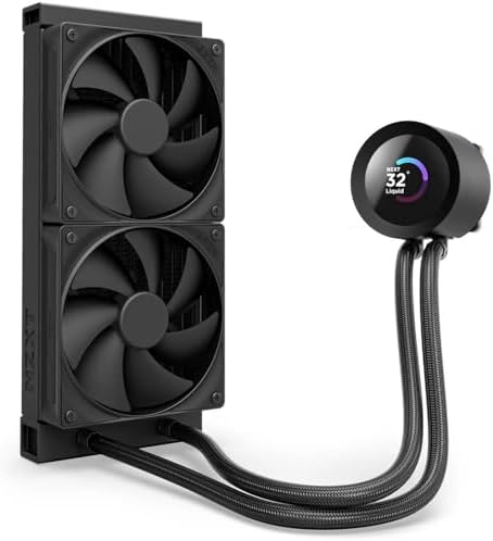 NZXT Kraken Plus 240   AIO CPU Liquid Cooler   240mm Radiator   2 x F120P Fans   Customizable 1 54 Square LCD   AMD  AM5  AM4   Intel  LGA 1851/1700  1200/115X   Black