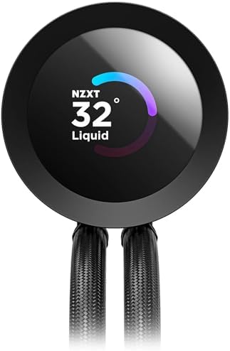 NZXT Kraken Plus 240   AIO CPU Liquid Cooler   240mm Radiator   2 x F120P Fans   Customizable 1 54 Square LCD   AMD  AM5  AM4   Intel  LGA 1851/1700  1200/115X   Black