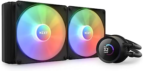NZXT Kraken Plus 240   AIO CPU Liquid Cooler   240mm Radiator   2 x F120P Fans   Customizable 1 54 Square LCD   AMD  AM5  AM4   Intel  LGA 1851/1700  1200/115X   Black