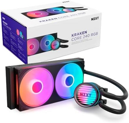 NZXT Kraken Plus 240   AIO CPU Liquid Cooler   240mm Radiator   2 x F120P Fans   Customizable 1 54 Square LCD   AMD  AM5  AM4   Intel  LGA 1851/1700  1200/115X   Black