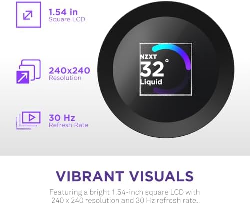 NZXT Kraken Plus 360   AIO CPU Liquid Cooler   360mm Radiator   3 x F120P Fans   Customizable 1 54 Square LCD   AMD  AM5  AM4   Intel  LGA 1851/1700  1200/115X   Black
