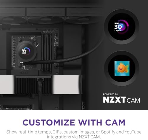 NZXT Kraken Plus 360   AIO CPU Liquid Cooler   360mm Radiator   3 x F120P Fans   Customizable 1 54 Square LCD   AMD  AM5  AM4   Intel  LGA 1851/1700  1200/115X   Black