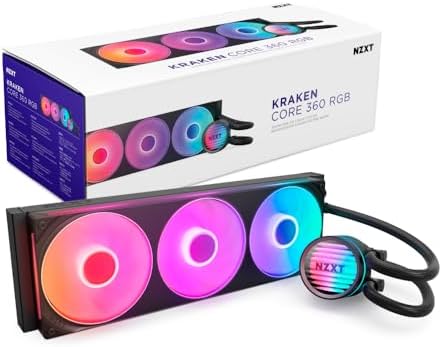 NZXT Kraken Plus 360   AIO CPU Liquid Cooler   360mm Radiator   3 x F120P Fans   Customizable 1 54 Square LCD   AMD  AM5  AM4   Intel  LGA 1851/1700  1200/115X   Black