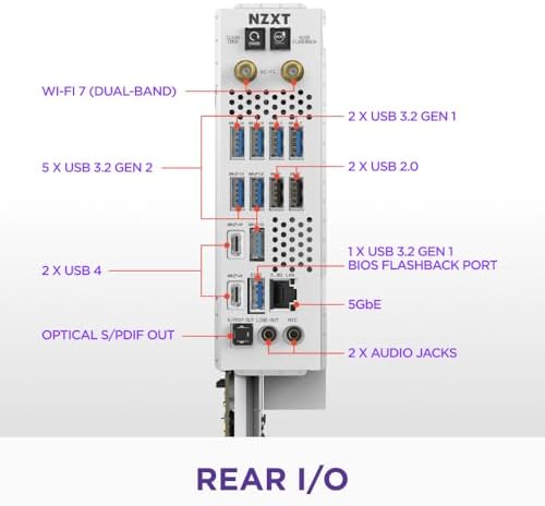 NZXT N9 X870E   AMD X870E AM5 ATX Gaming Motherboard for Ryzen 9000/8000/7000 20 2 1  DDR5  4X M 2  PCIe 5 0  Wi Fi 7  5GbE  USB 4   M 2 Quick Release Latches  Full Metal Cover  White PCB