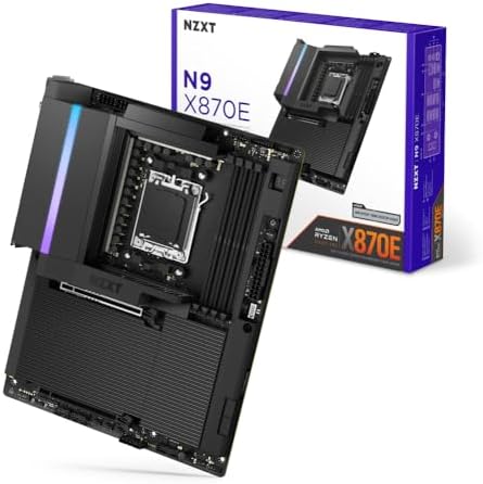 NZXT N9 X870E   AMD X870E AM5 ATX Gaming Motherboard for Ryzen 9000/8000/7000 20 2 1  DDR5  4X M 2  PCIe 5 0  Wi Fi 7  5GbE  USB 4   M 2 Quick Release Latches  Full Metal Cover  White PCB