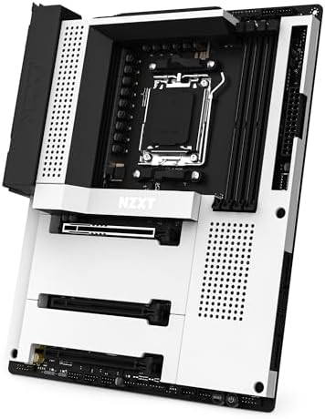 NZXT N9 X870E   AMD X870E AM5 ATX Gaming Motherboard for Ryzen 9000/8000/7000 20 2 1  DDR5  4X M 2  PCIe 5 0  Wi Fi 7  5GbE  USB 4   M 2 Quick Release Latches  Full Metal Cover  White PCB
