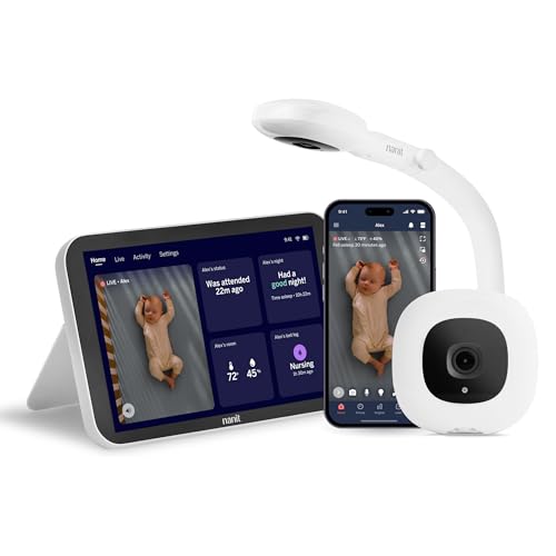 Nanit Smart Baby Monitor System with Floor Stand & 8 Display Screen   Crystal Clear Video  Real Time Notifications  Sleep Insights   Baby Must Have for Parents