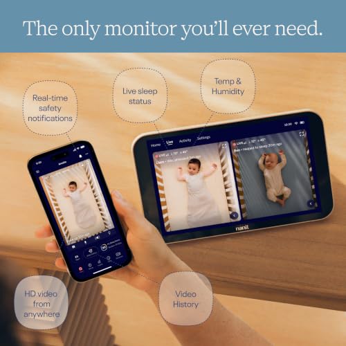 Nanit Smart Baby Monitor System with Floor Stand & 8 Display Screen   Crystal Clear Video  Real Time Notifications  Sleep Insights   Baby Must Have for Parents