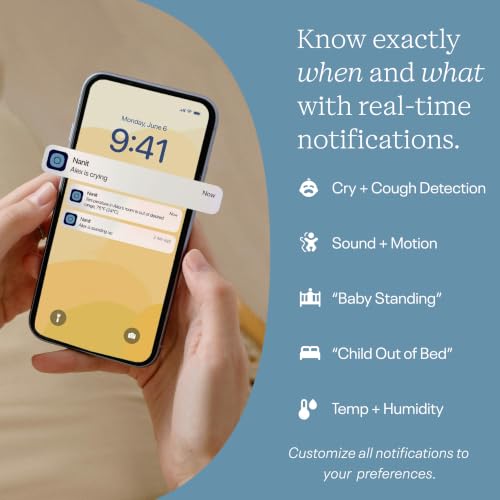 Nanit Smart Baby Monitor System with Floor Stand & 8 Display Screen   Crystal Clear Video  Real Time Notifications  Sleep Insights   Baby Must Have for Parents