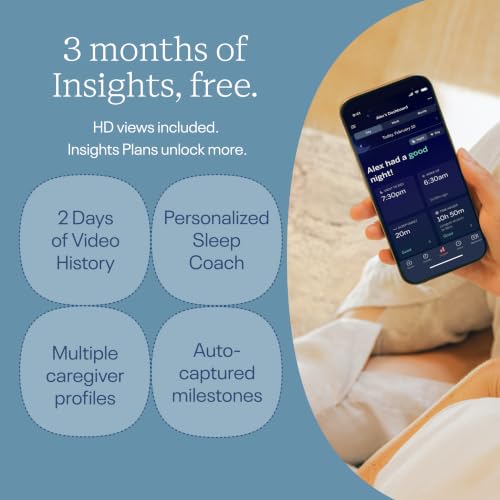 Nanit Smart Baby Monitor System with Floor Stand & 8 Display Screen   Crystal Clear Video  Real Time Notifications  Sleep Insights   Baby Must Have for Parents