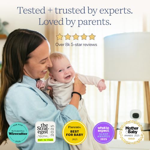 Nanit Smart Baby Monitor System with Floor Stand & 8 Display Screen   Crystal Clear Video  Real Time Notifications  Sleep Insights   Baby Must Have for Parents