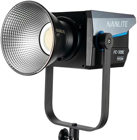 Nanlite FC-720C 720W RGBW LED luz de video, iluminación de estudio a todo color con 2700K-7500K, alto CRI TLCI, montaje Bowens para producción de cine y transmisión, YouTube, transmisión en vivo y