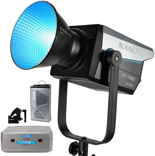 Nanlite FC 720C 750W RGBW LED Video Light  Full Color Studio Spotlight with 2700K 12000K  CRI 96 TLCI 97  Bowens Mount for Film & Broadcast Production YouTube  Live Streaming & Photography