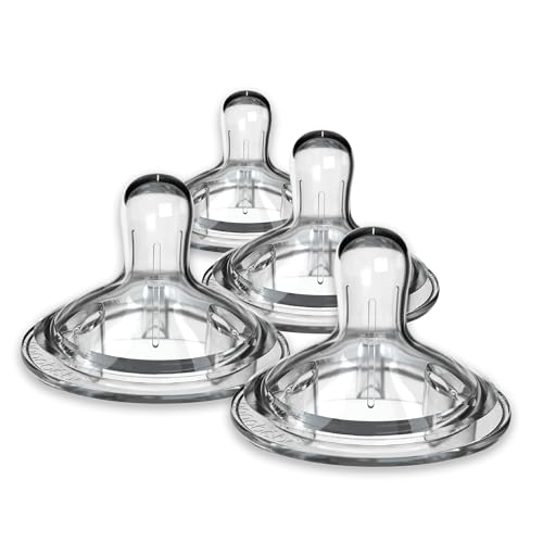 Nanobebe Nipples Baby Bottle Nipples  Silicone Nipple  Triple Vented  Ready to Use  4 Pack  Fast Flow