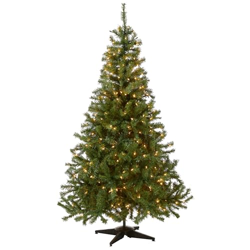 National Tree Company Pre Lit Artificial Medium Christmas Tree  Green  Kincaid Spruce  White Lights  Includes Stand  6 Feet