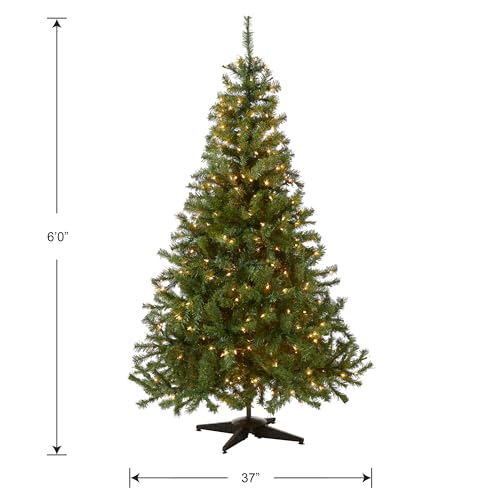 National Tree Company Pre Lit Artificial Medium Christmas Tree Green Kincaid Spruce White Lights Includes Stand 6 Feet