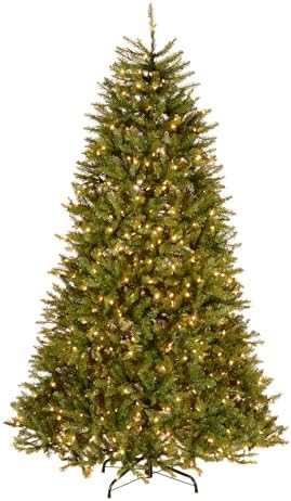 National Tree Company 6 ft Pre Lit Dunhill Fir Artificial Christmas Tree  600 Warm White LED Lights  1 430 Tips  Includes Stand  Green