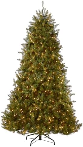 National Tree Company 6 ft Pre Lit Dunhill Fir Artificial Christmas Tree  600 Warm White LED Lights  1 430 Tips  Includes Stand  Green