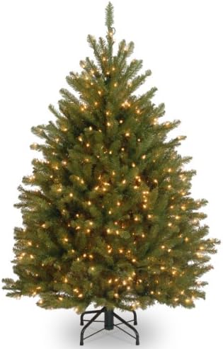 National Tree Company 6 ft Pre Lit Dunhill Fir Artificial Christmas Tree  600 Warm White LED Lights  1 430 Tips  Includes Stand  Green