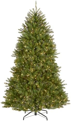 National Tree Company 6 ft Pre Lit Dunhill Fir Artificial Christmas Tree  600 Warm White LED Lights  1 430 Tips  Includes Stand  Green