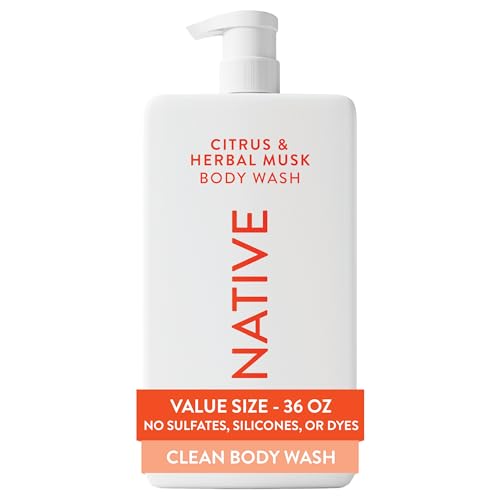 Native Body Wash for Women & Men  Sea Salt & Cedar  36 oz Pump Bottle  Sulfate Free & Gentle for All Skin Types