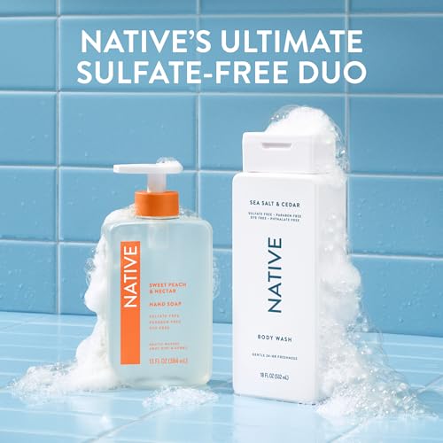 Native Body Wash for Women & Men  Sea Salt & Cedar  36 oz Pump Bottle  Sulfate Free & Gentle for All Skin Types