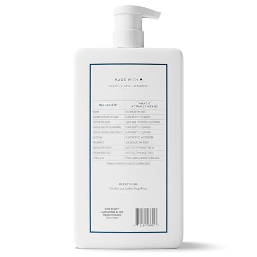 Native Body Wash for Women & Men  Sea Salt & Cedar  36 oz Pump Bottle  Sulfate Free & Gentle for All Skin Types