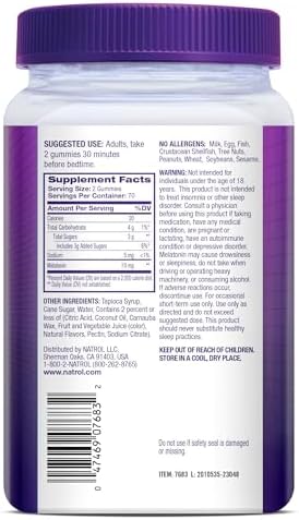 Natrol 10 mg Melatonin Gummies  Sleep Support for Adults  Melatonin Supplements for Sleeping  90 Strawberry Flavored Gummies  45 Day Supply