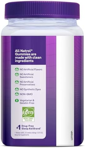 Natrol 10 mg Melatonin Gummies  Sleep Support for Adults  Melatonin Supplements for Sleeping  90 Strawberry Flavored Gummies  45 Day Supply