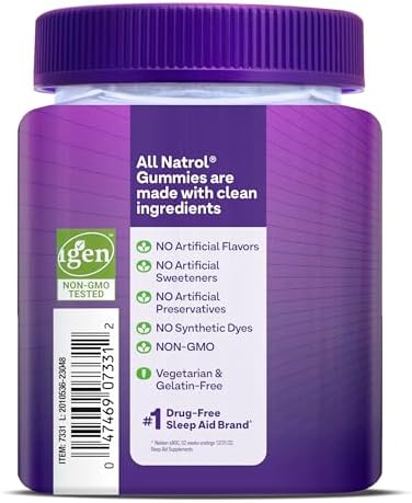 Natrol 10 mg Melatonin Gummies  Sleep Support for Adults  Melatonin Supplements for Sleeping  90 Strawberry Flavored Gummies  45 Day Supply