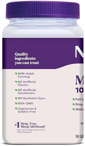Natrol Melatonin Gummies  Sleep Support  190 Strawberry Flavored Adult Melatonin Gummies  10 mg Sleep Aids for Adults