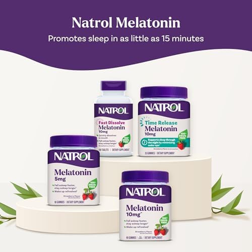 Natrol Melatonin Gummies  Sleep Support  190 Strawberry Flavored Adult Melatonin Gummies  10 mg Sleep Aids for Adults