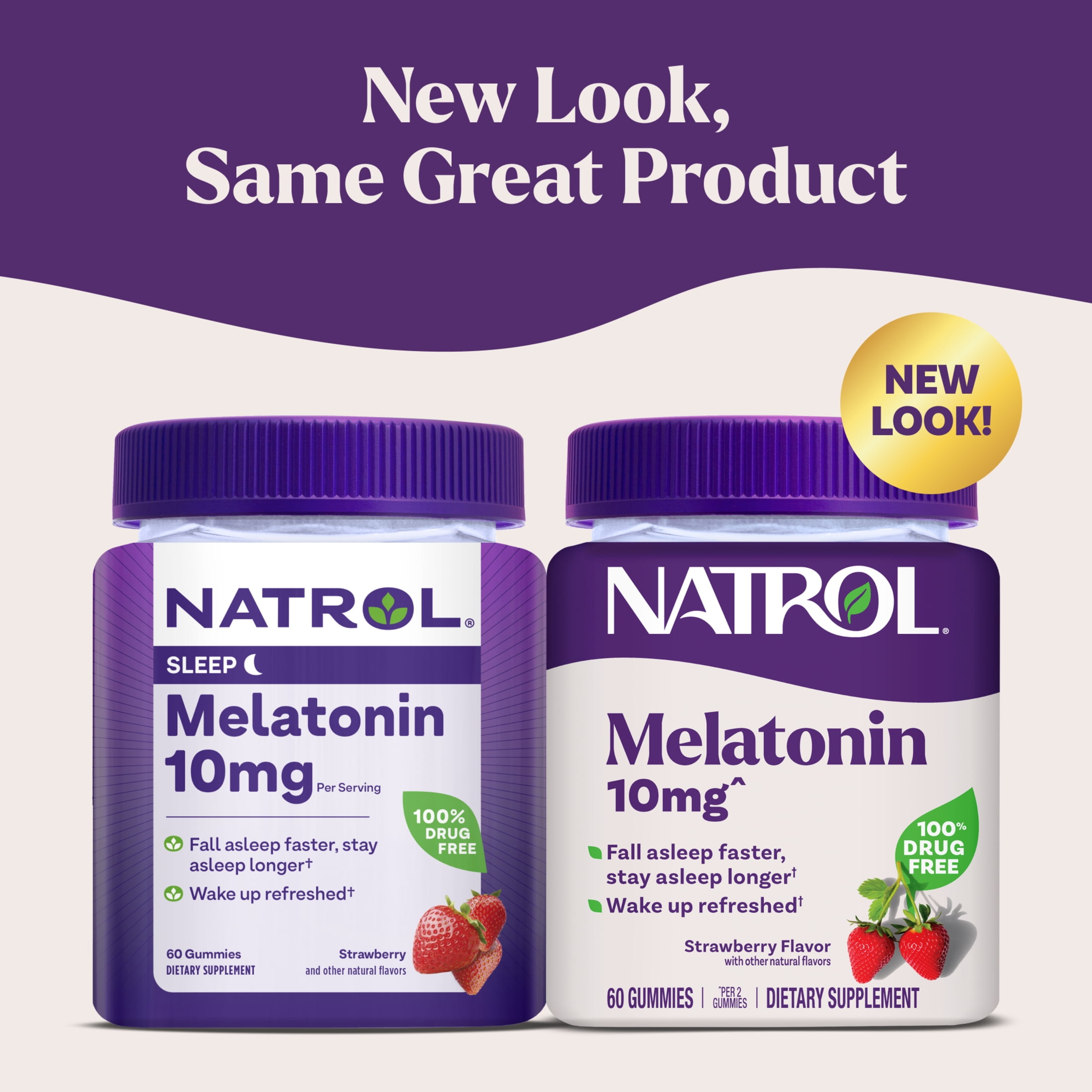 Natrol  10mg Melatonin Gummies  Supplements for Sleeping  60 Strawberry Gummies  30 Day Supply