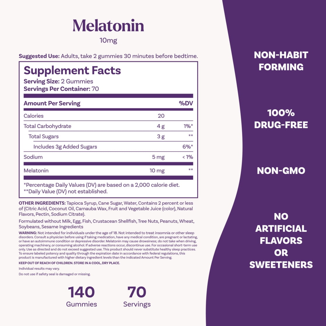 Natrol  Melatonin Gummies  Sleep Support for Adults  Strawberry Flavor  10mg  140 Count