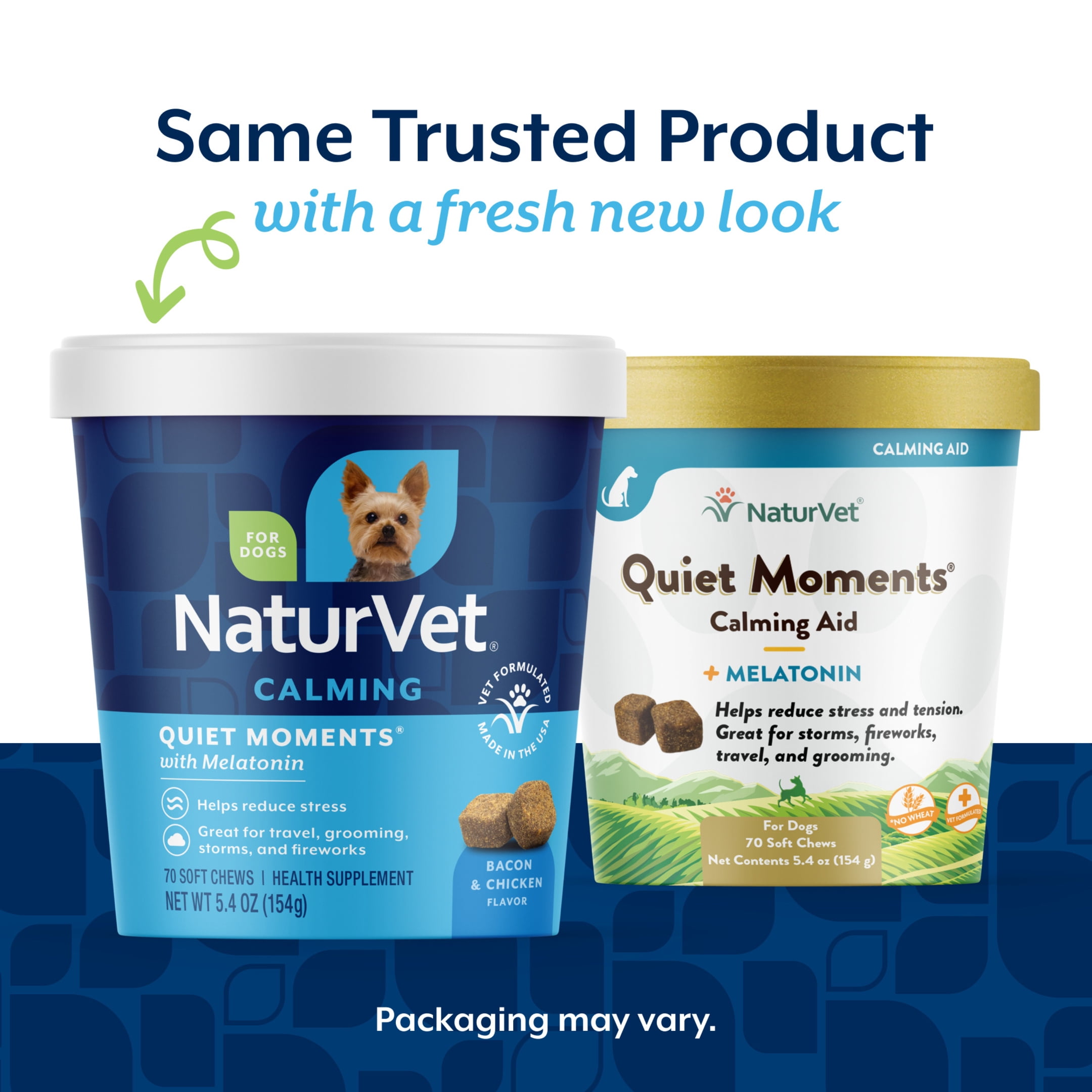 NaturVet Quiet Moments Calming Supplement  Bacon and Chicken Flavor  70 Soft Chews