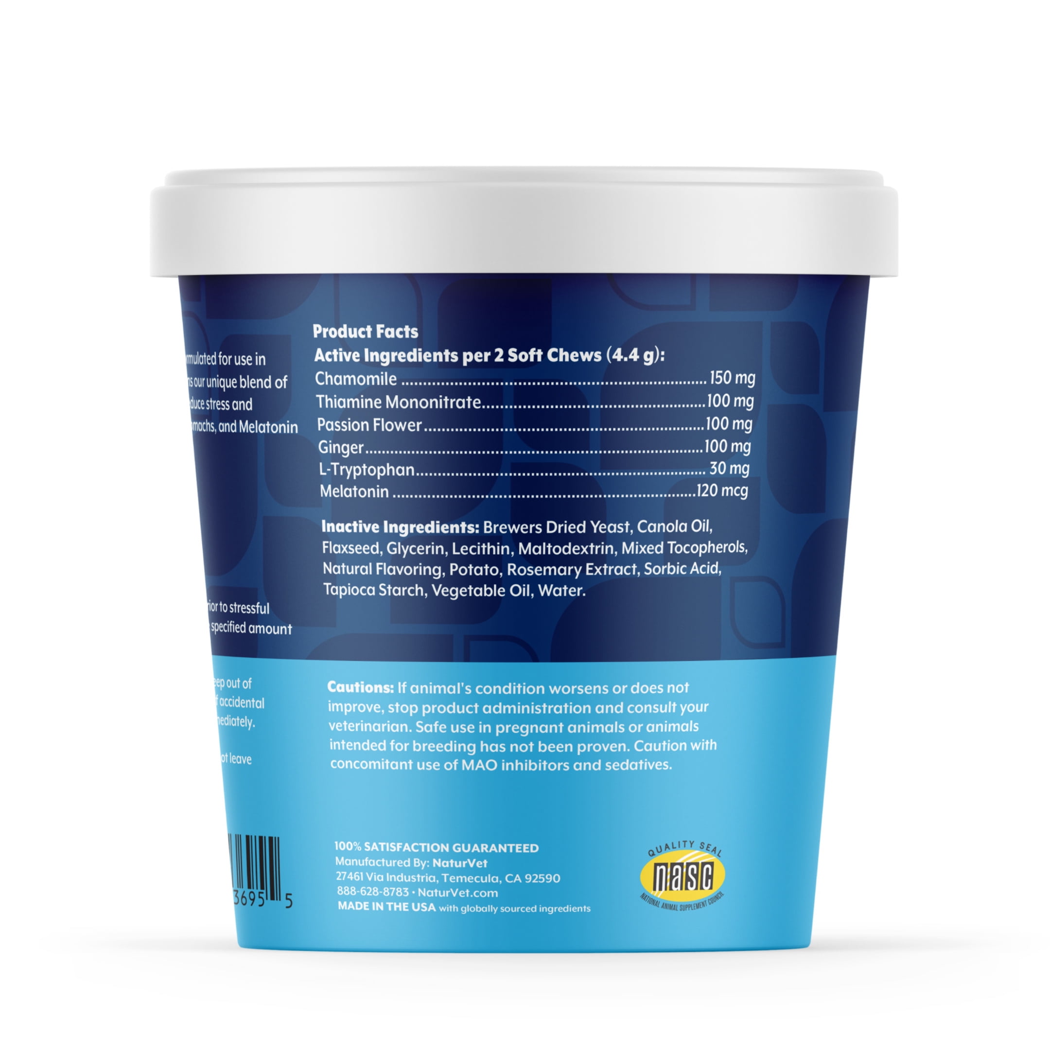 NaturVet Quiet Moments Calming Supplement  Bacon and Chicken Flavor  70 Soft Chews