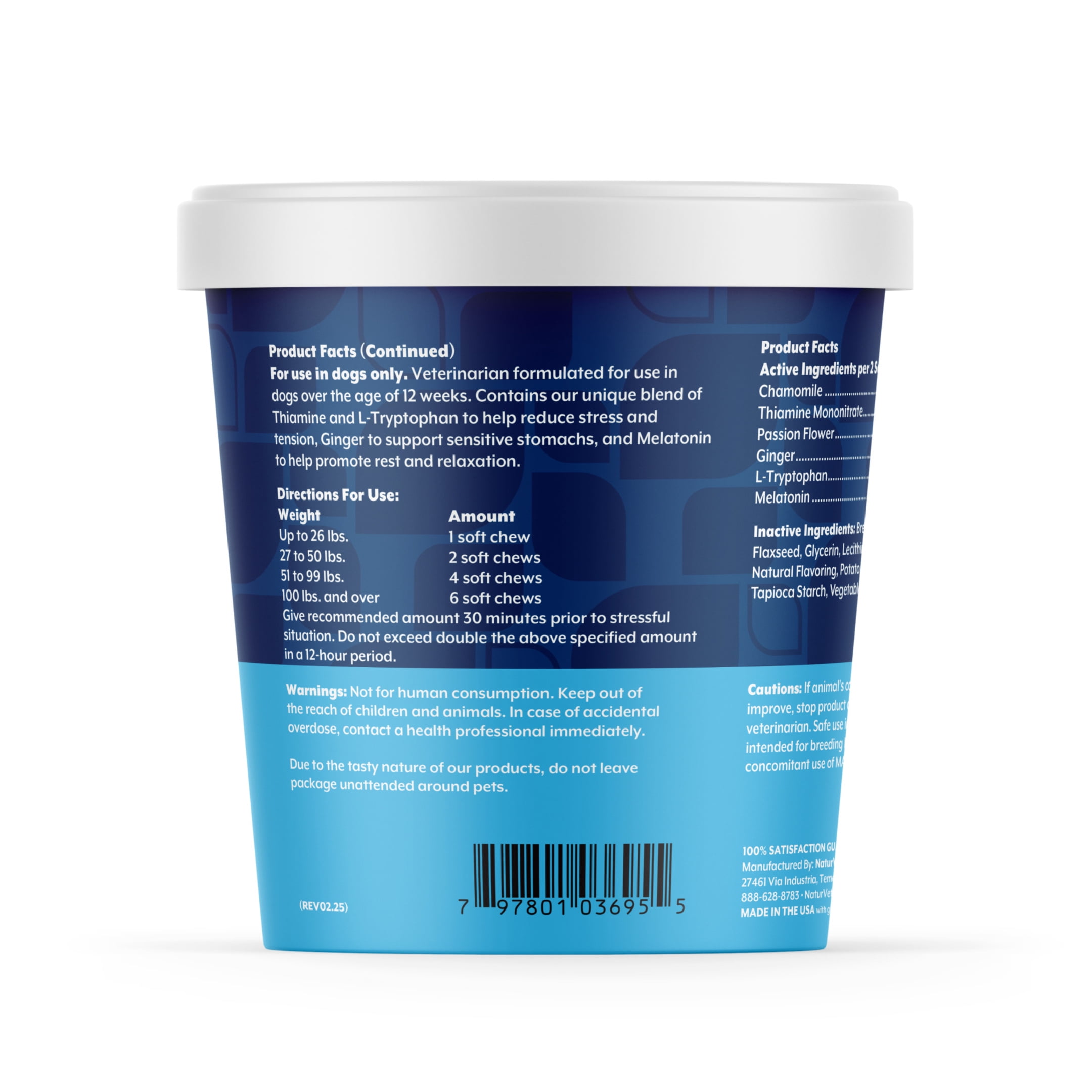 NaturVet Quiet Moments Calming Supplement  Bacon and Chicken Flavor  70 Soft Chews