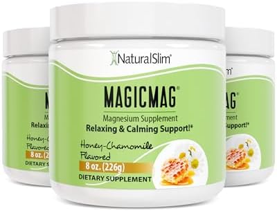 NaturalSlim Magicmag Pure Magnesium Citrate Powder   Stress  Constipation  Muscle  and Heart Support   Natural Strawberry & Lime Flavored Magnesium Supplement   8oz Drink Mix  3 Pack 
