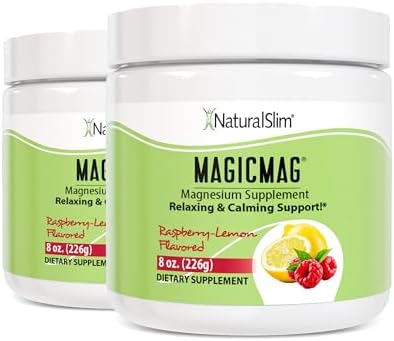 NaturalSlim Magicmag Pure Magnesium Citrate Powder   Stress  Constipation  Muscle  and Heart Support   Natural Strawberry & Lime Flavored Magnesium Supplement   8oz Drink Mix  3 Pack 
