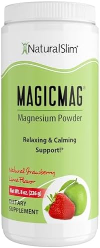 NaturalSlim Magicmag Pure Magnesium Citrate Powder   Stress  Constipation  Muscle  and Heart Support   Natural Strawberry & Lime Flavored Magnesium Supplement   8oz Drink Mix  3 Pack 