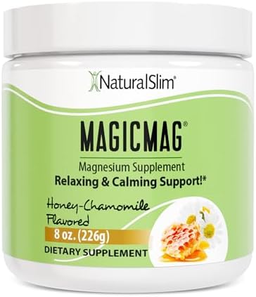 NaturalSlim Magicmag Pure Magnesium Citrate Powder   Stress  Constipation  Muscle  and Heart Support   Natural Strawberry & Lime Flavored Magnesium Supplement   8oz Drink Mix  3 Pack 