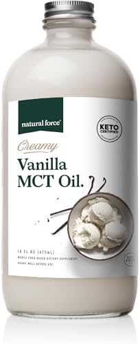 Natural Force Organic MCT Oil   Pure Glass Bottle   Made from 100  Virgin Coconut Oil   Certified Keto  Paleo  Kosher  Vegan & Non GMO   Lab Tested for Quality and Purity   32 Ounce