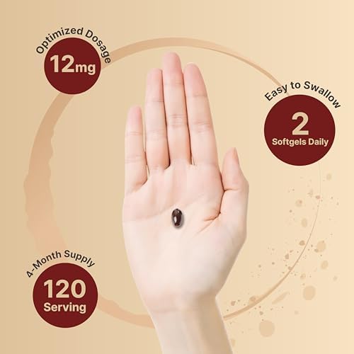 NatureBell Maximum Strength Astaxanthin 12mg  240 Softgels   4 Month Supply   Natural Antioxidant from Haematococcus Pluvialis Microalgae   Non GMO  Gluten Free