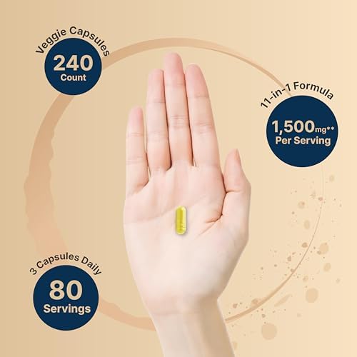 NatureBell NAD  11 in 1 Complex 1 500 mg   Per Serving  240 Veggie Capsules   NMN Supplement Alternative   NAD with Resveratrol  CoQ10  Hyaluronic Acid  Fisetin  & More   Non GMO