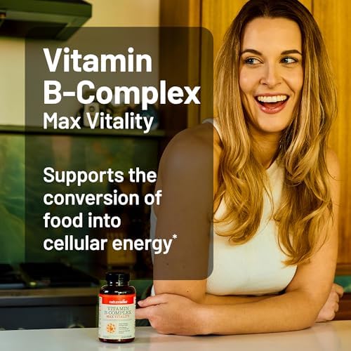 NatureWise Complejo de vitamina B para mujeres y hombres – con ácido fólico biotina B1 B2 B3 B6 B12 – Apoya la energía celular y la claridad mental – Sin gluten ni lácteos, sin OMG – 150 cápsulas blandas [suministro para 5 meses]