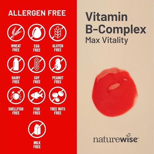 NatureWise Complejo de vitamina B para mujeres y hombres – con ácido fólico biotina B1 B2 B3 B6 B12 – Apoya la energía celular y la claridad mental – Sin gluten ni lácteos, sin OMG – 150 cápsulas blandas [suministro para 5 meses]