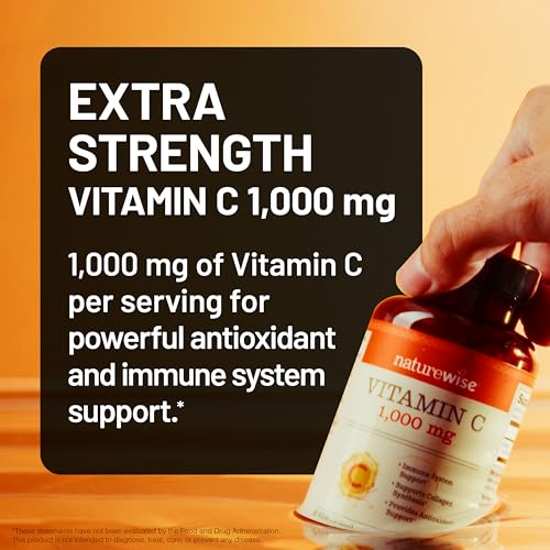 NatureWise Vitamin C 1000mg Capsules   Extra Strength Vegan Vitamin C for Daily Antioxidant & Immune Support   Non GMO  USA Manufactured   60 Capsules 60 Day Supply 